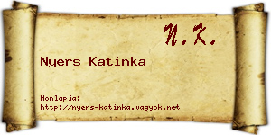 Nyers Katinka névjegykártya